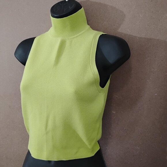 Zara Tops - Zara-M- Green NEON-Knit Tank Top